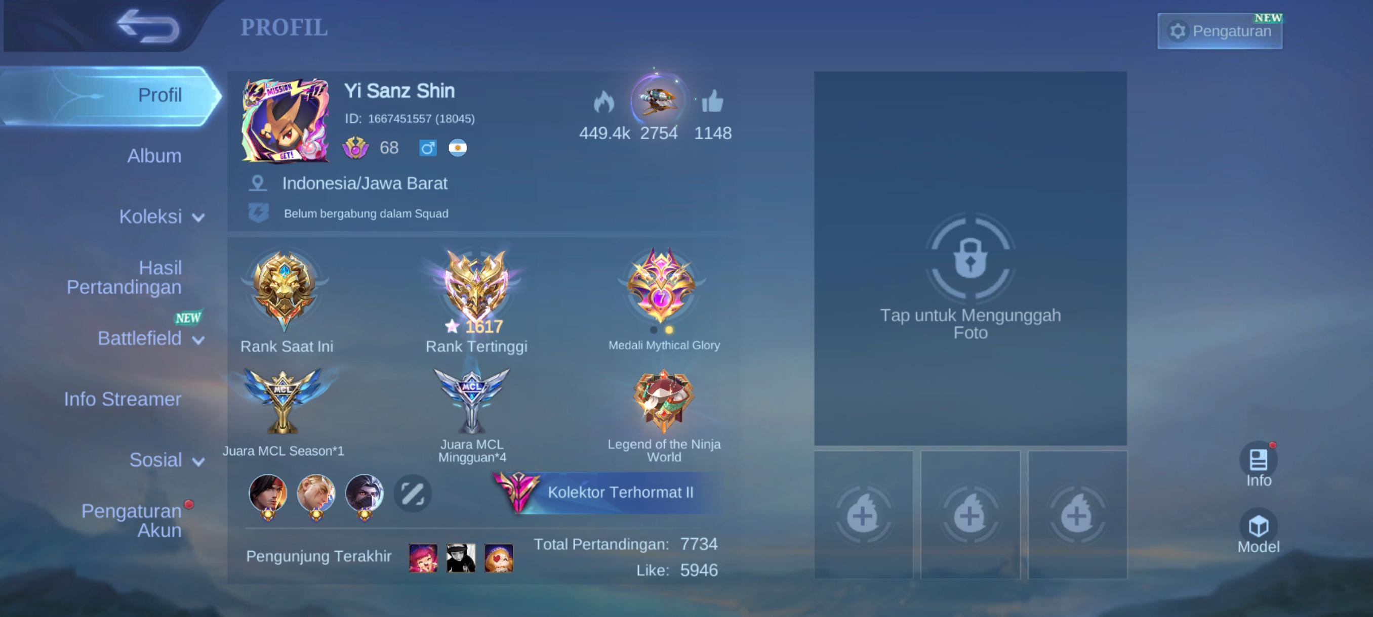 ex ⭐️1000+ akun spek jungler