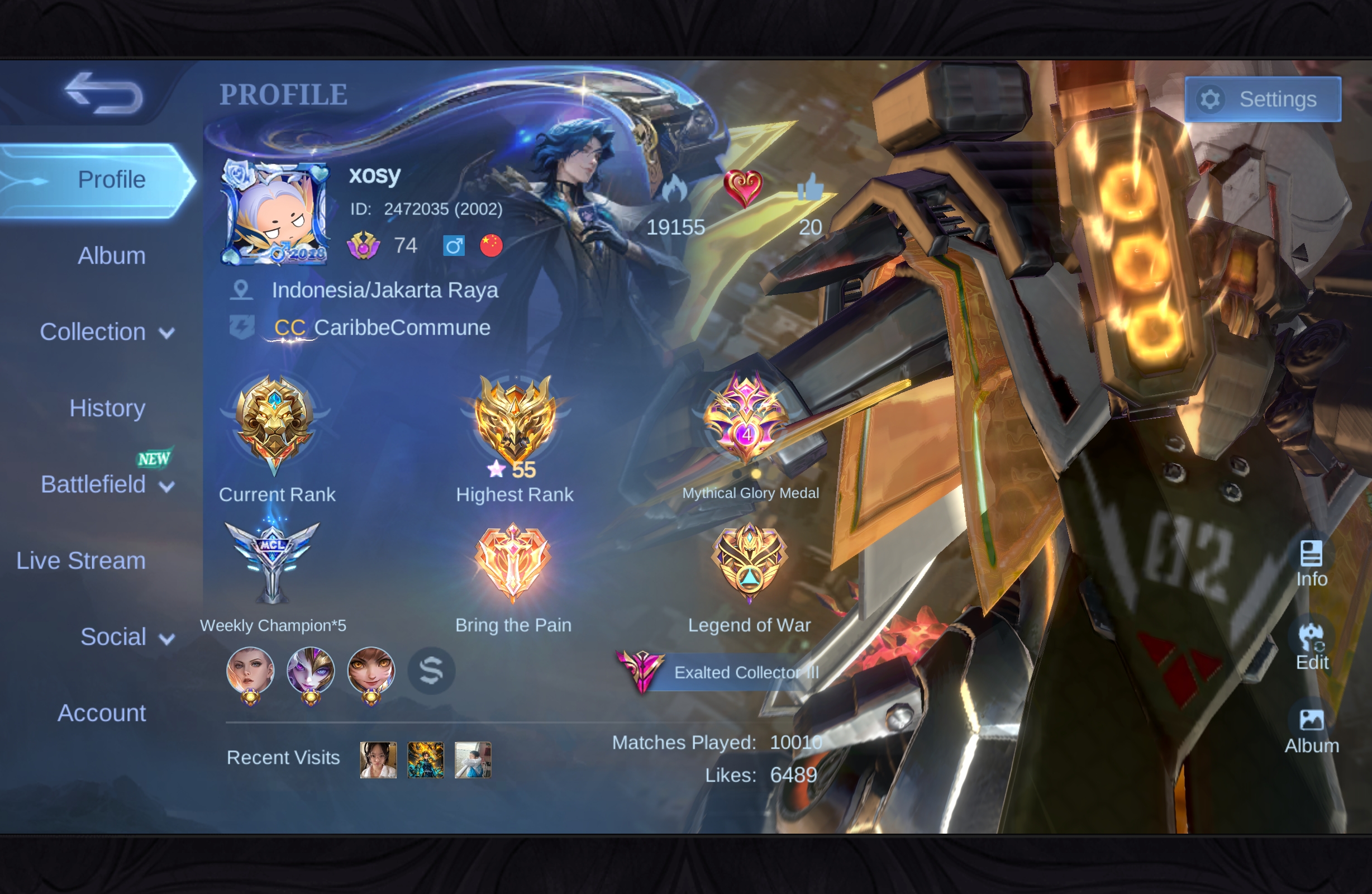 Akun Mobile Legend 10 tahun